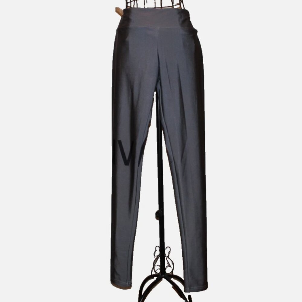 Silver Leggings XL Pull On Stretch Waist Teespring Legwear Poly Spandex hieuv